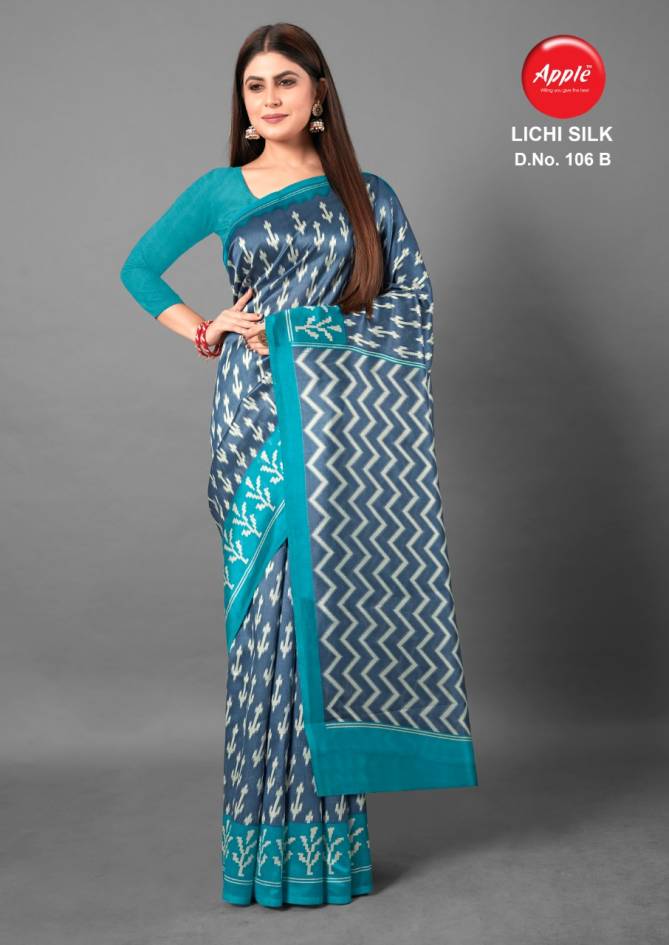 Apple Lichi Silk 106 Latest Fancy Designer Ethnic Regular Wear Art Silk Saree Collection
