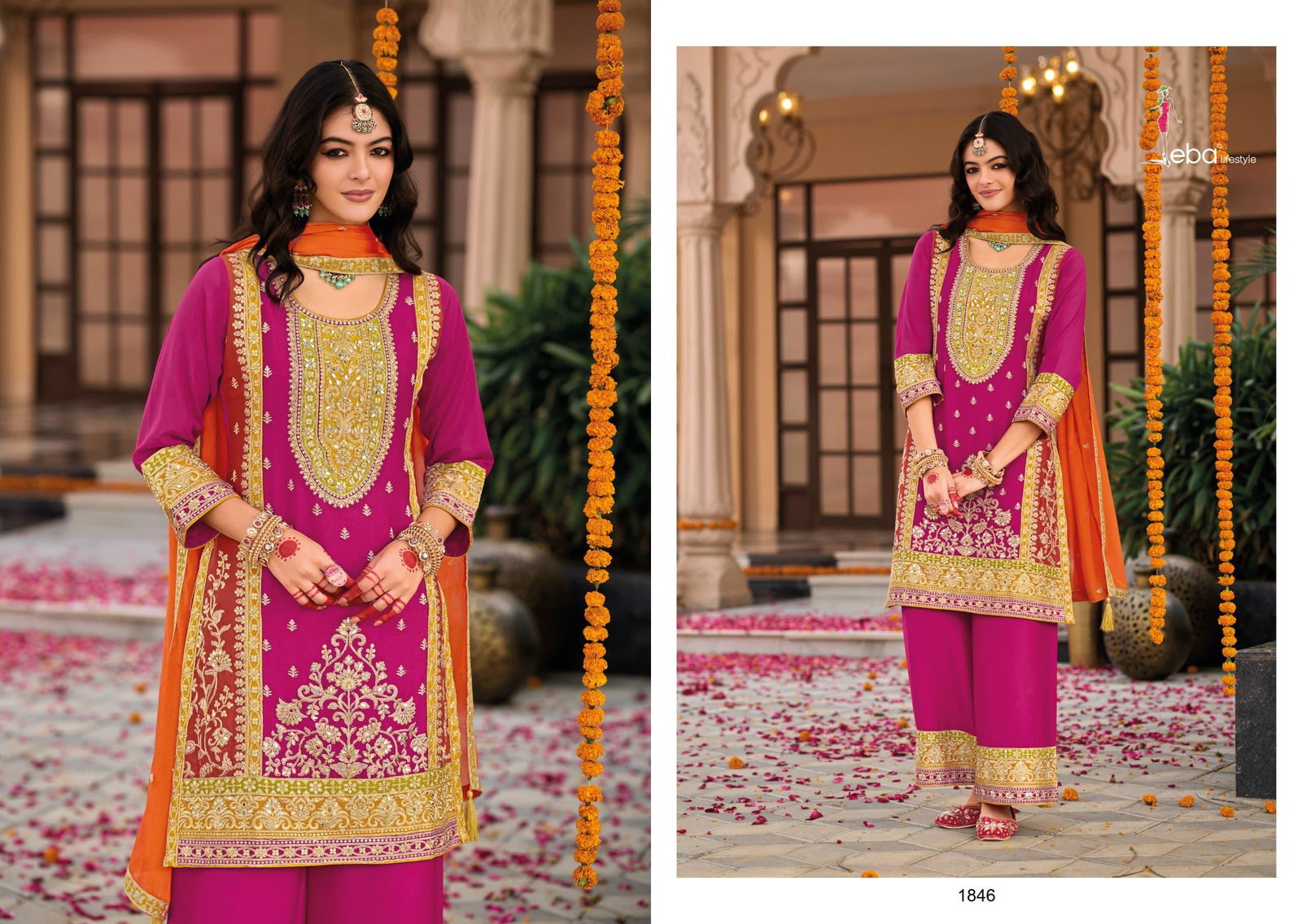 Swara 2 By Eba Chinon Emboidery Readymade Suits Suppliers In India