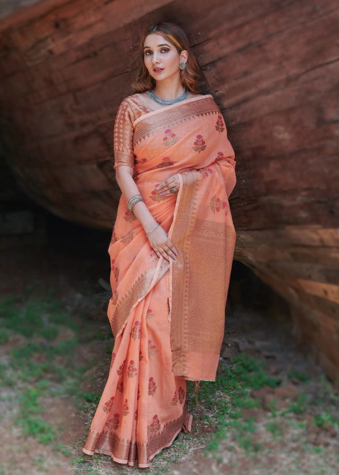 Rajyog Swaruchi Latest Fancy Designer Casual Wear Silk Soft Linen Saree Collection
