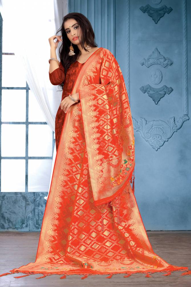 Sangam Silk Banarasi Dupatta 1 Latest Fancy Beautiful Design With Zari Work Dupatta