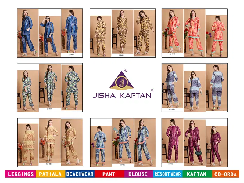 Co Ord Set Vol 7 By Jisha Printed Polyester Silk Kaftan Cord Set Islamic Kaftan Suppliers In India