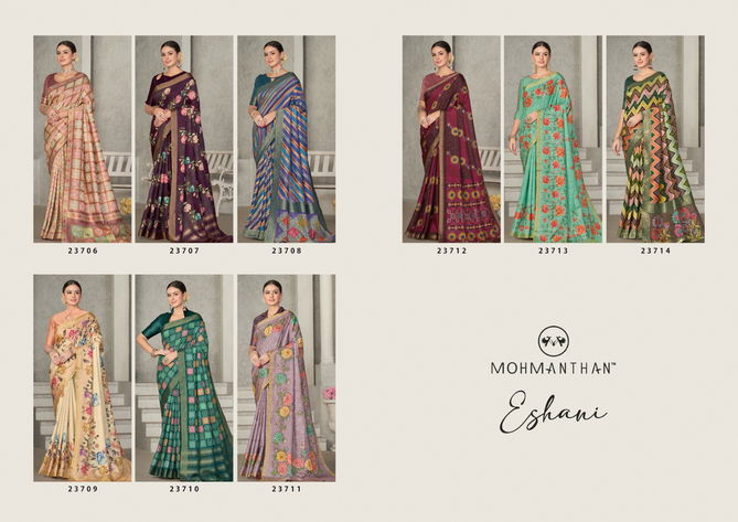 Mohmanthan 23700 Series Eshani By Mahotsav Occasion Wear Printed Designer Sarees Exporters In India