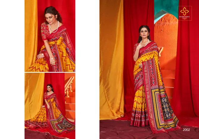 Abhushan Vol 2 By Shubh Shree Velvet Tusser Silk Sarees Exporters In India