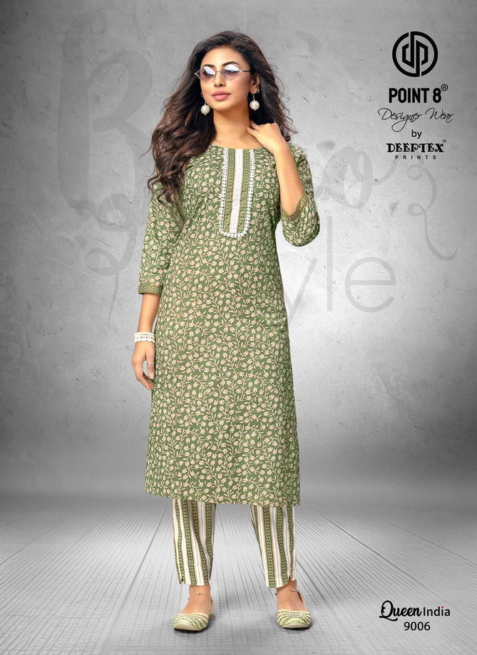 Queen India Vol 9 By Deeptex Cotton Printed Kurti With Bottom Exporters In India