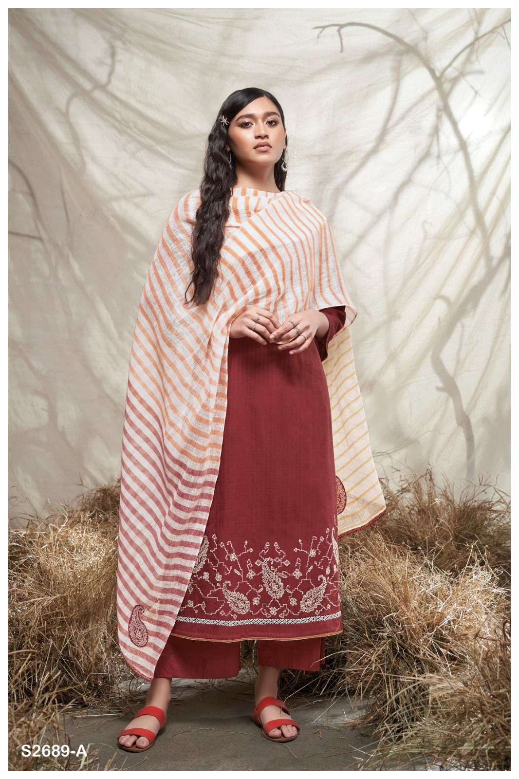 Leisha By Ganga Cotton Dobby Solid Designer Dress Material Orders In India