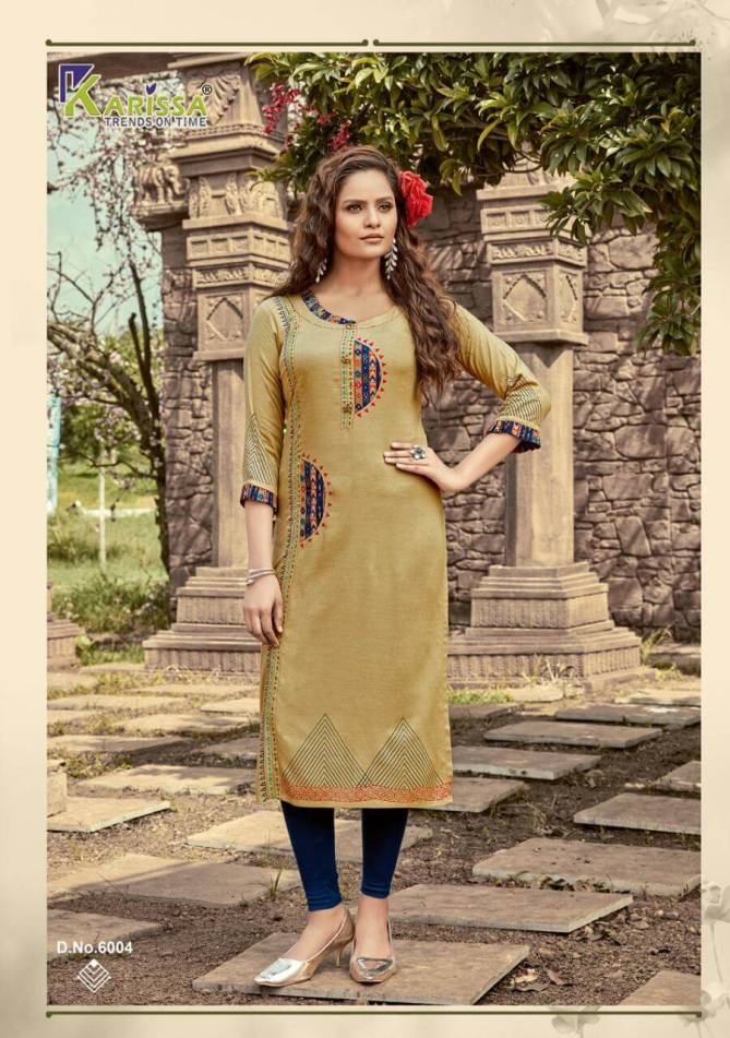 Karissa Rich Girl 6 Ethnic Wear Rayon Designer Long Kurti Collection
