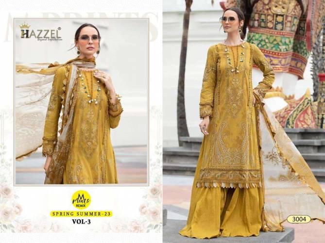 Hazzle Mprints Spring Summer-23 Vol-3 3004 To 3006 Series Beautiful Pakistani Suits