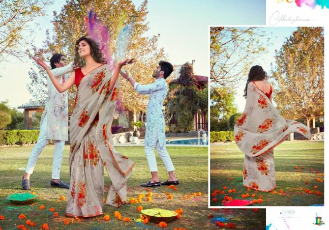 5D DESIGNER KIA VOL -02 Latest fancy Designer Casual Wear Pure Chiffon Printed Saree Collection