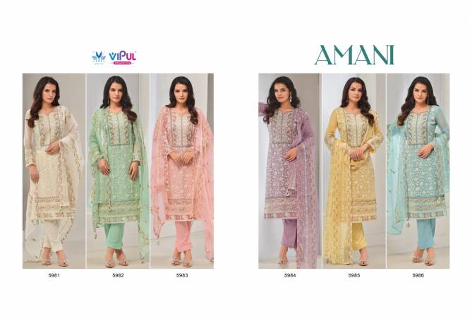 Amani By Vipul Organza Chiffon Embroidery Salwar Kameez Suppliers In India