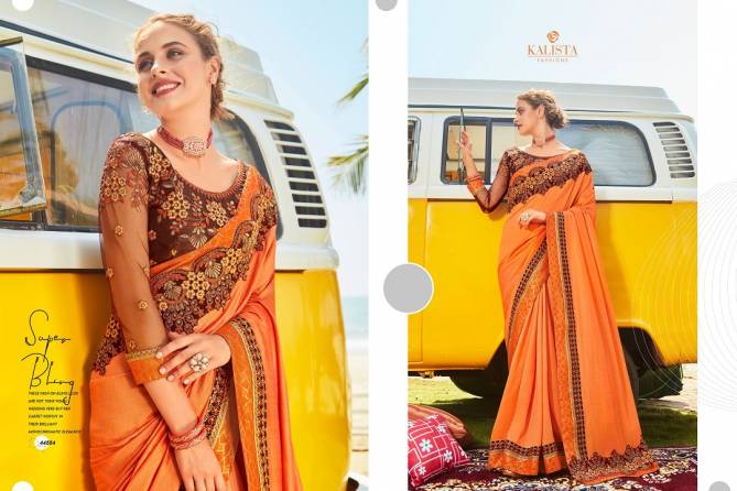 Kalista Glorious 8 Latest Fancy Designer Wedding Wear Vichitra Silk Heavy Embroidered Saree Collection
