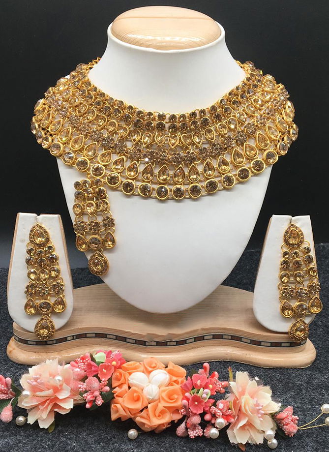 Gold and Silver Latest Heavy Fancy Bridal Pearl Necklace  