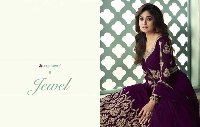 AASHIRWAD JEWEL Latest Fancy Designer Festive Wear Real Georgette Heavy Worked Salwar Suit Collection