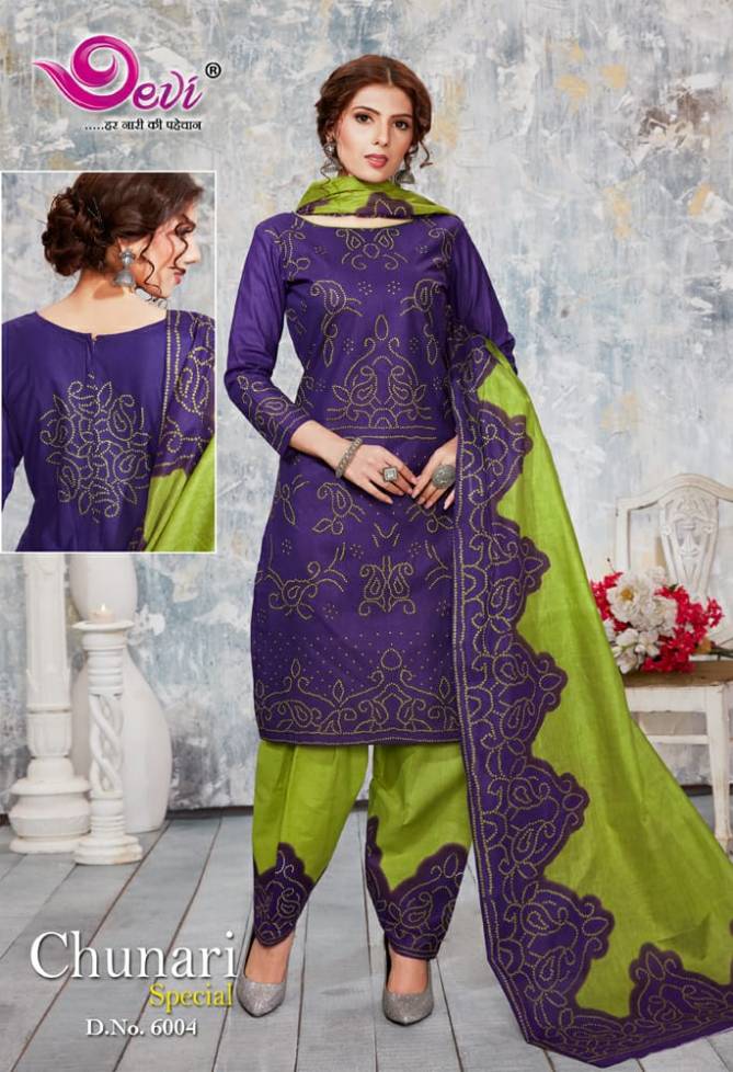 Devi Chunri Special Vol 6 Latest Designer Bandhani Print Pure Cotton Dress Material Collection 