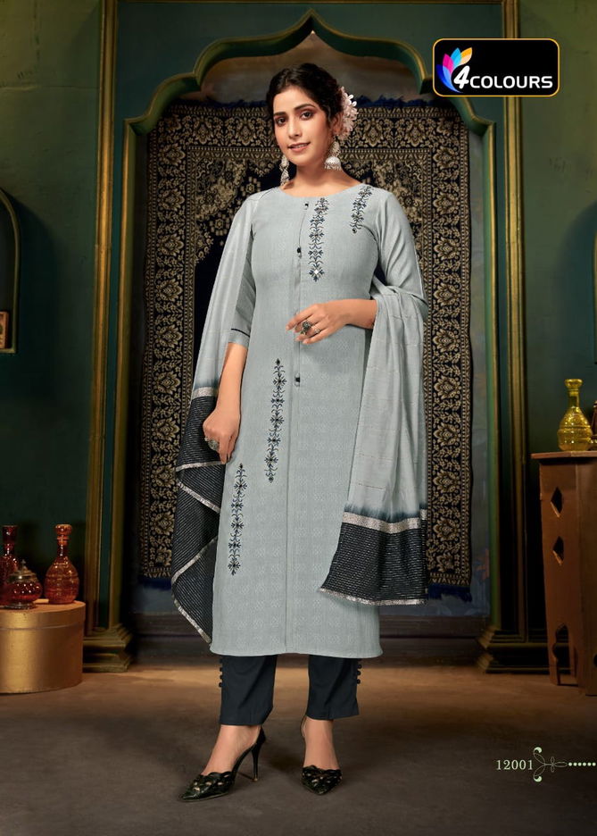 4 Colours Gulzar Handwork Festive Wear Heavy Handwork on Heavy 	Viscose Weaving Ready Made Collection
