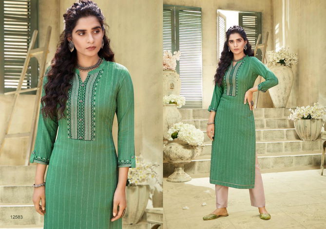 Kalaroop Pili 3 New Collection Fancy Latest Designer Ethnic Party Wear Kurtis Collection
