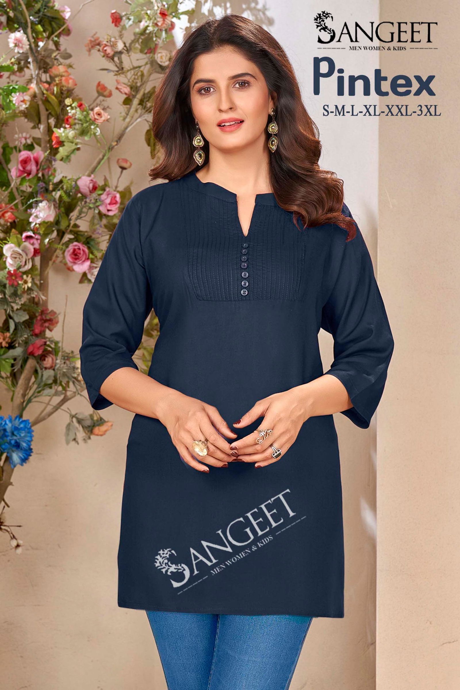 Pintex Color 1 By Sangeet Rayon Short Kurti Wholesale Market In Surat