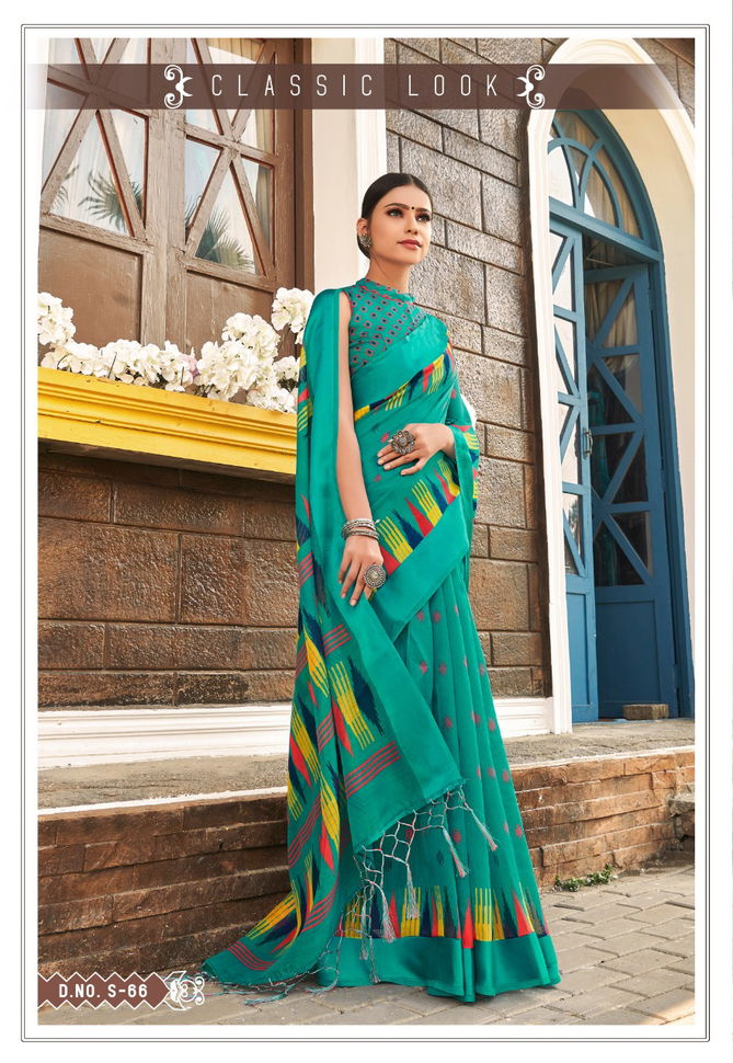 Vinamra Celebrity Green 6 Latest Fancy Designer Regular Ethnic Wear Cotton Saree Collection
