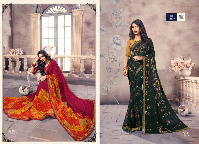 Hirva Raghini Latest Designer Regular Wear Georgette Printed Saree Collection