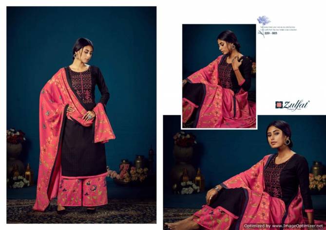 Zulfat Sohini 4 Latest Printed Heavy Kashmiri Embroidery Pure Pashmina Designer Dress Material Collection 