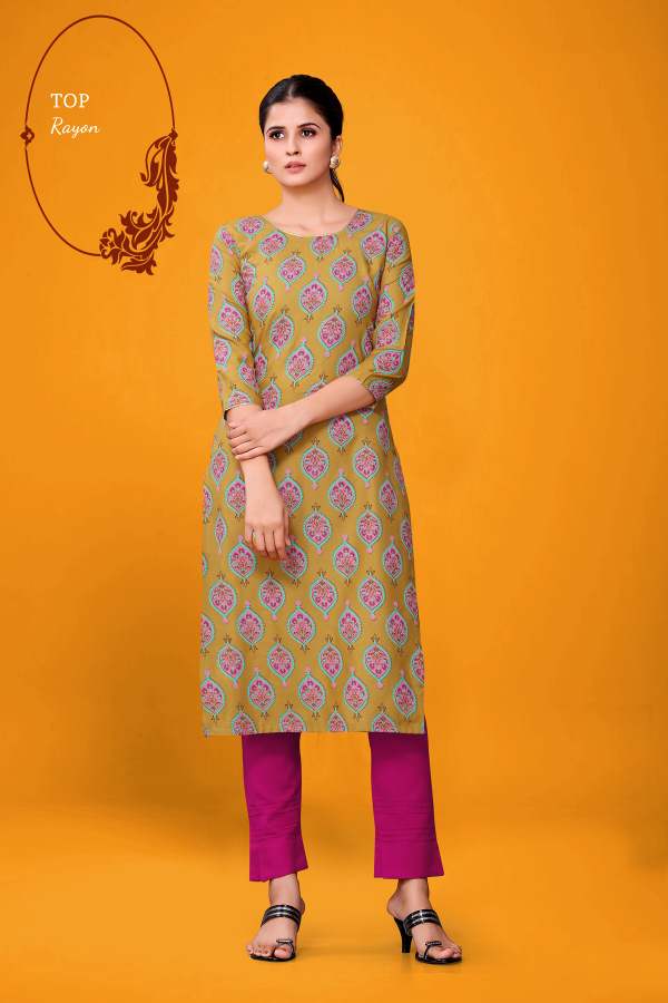 Latest Decent 2 Casual Wear Rayon Printed Kurti Collection