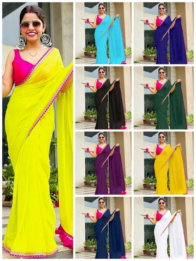 Shamal Georgette Designer Party Wear Sarees Wholesalers In Delhi