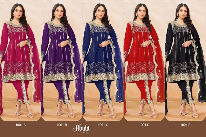 Abida Vol 1 By Abida Art Silk Embroidery Readymade Suits Wholesale Online