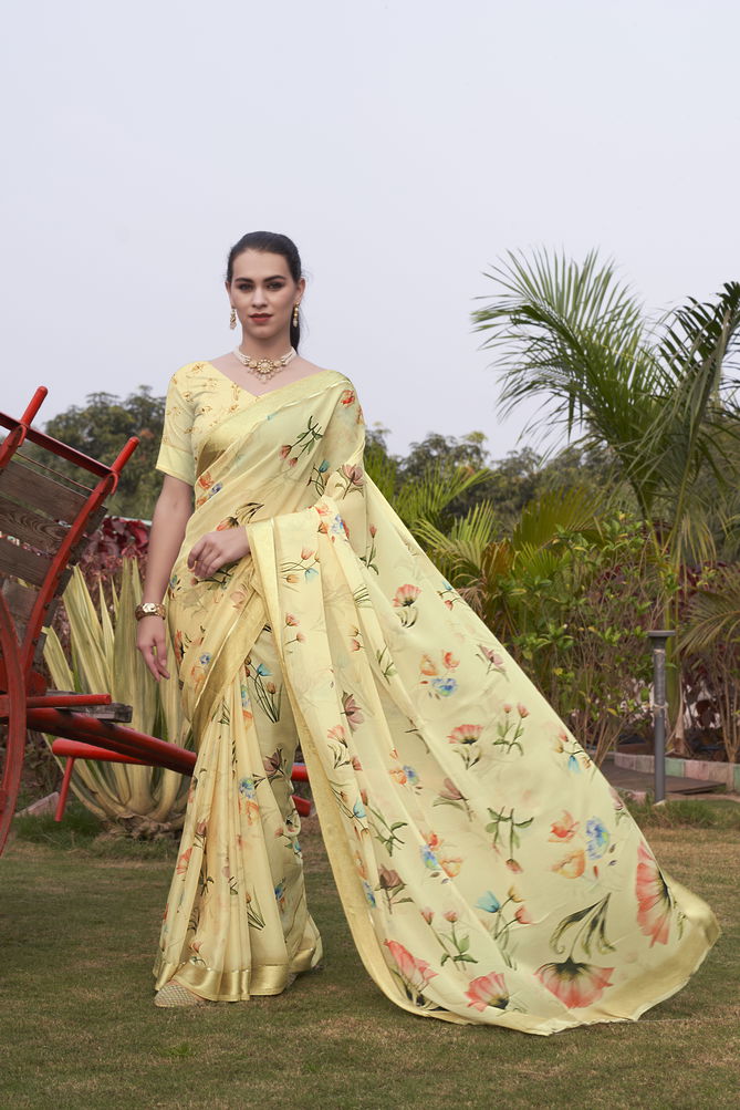 Silky Digital By Trirath Georgette Casual Wear Saree Suppliers In India