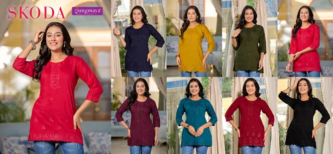 Skoda By Rangmaya Vartican Tunic Ladies Top Wholesale Shop In India