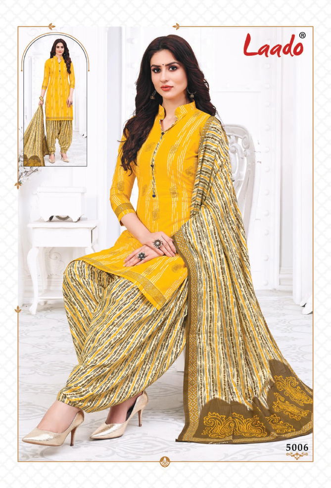 Laado Priti Patiala 5 Casual Regular Wear Cotton Printed  Dress Material Collection
