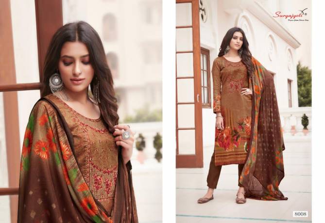 Suryajyoti Ziva 8 Latest Fancy Regular Wear Designer Satin Cotton Dress Material Collection
