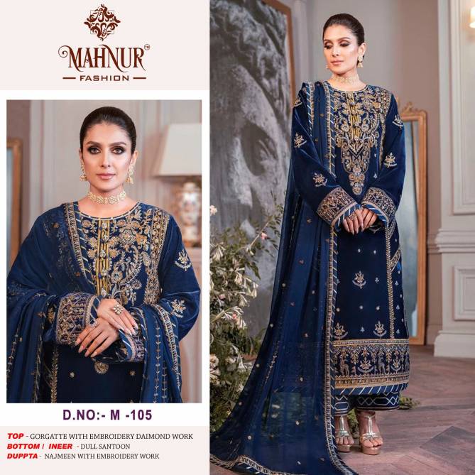 M-105 By Mahnur Fashion Designer Georgette Pakistani Suits Orders In India