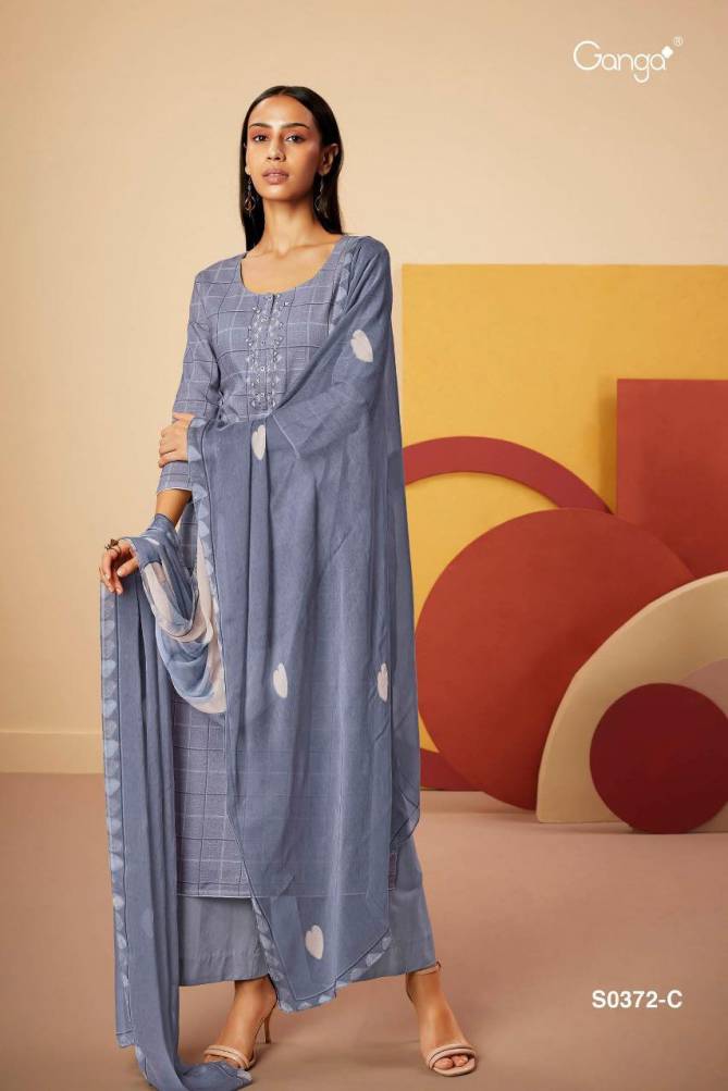 GANGA YANA Latest Fancy Designer Heavy Casual Wear Pure Cotton Print With Cotton Embroidery Linen Work Dress Material Collection