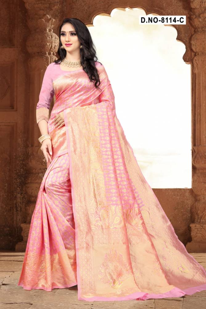 Taal 8114 Latest Designer Wedding Wear Cotton Silk Designer Saree Collection