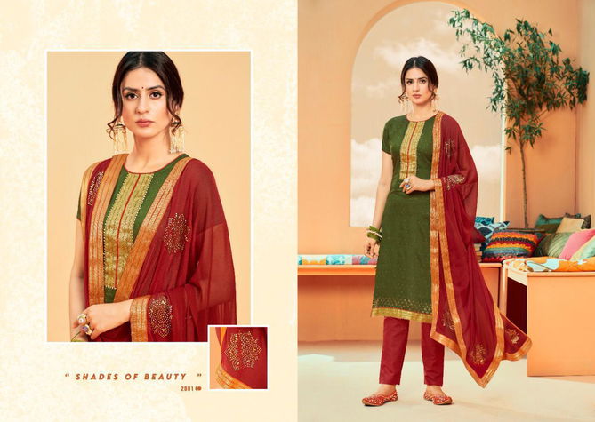 SWEETY FASHION URVASHI -NX Latest Fancy Designer Festive Wear Jam Satin With Heavy Swarovski jacquard Border Salwar Suit Collection