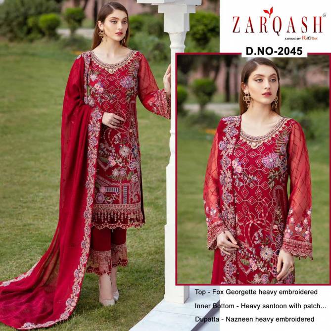 Zarqash Minhal Premium Festive Wear Faux Georgette Pakistani Salwar Suits Collection
