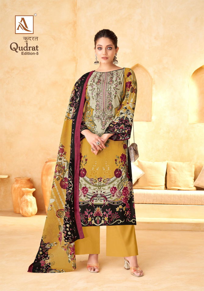 Qudrat 5 By Alok Suit Pakistani Printed Cambric Cotton Wholesale Dress Material In Surat 