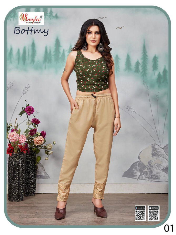 Smylee Bottmy Heavy Latest Fancy Designer Starchable Slub Pant Collection