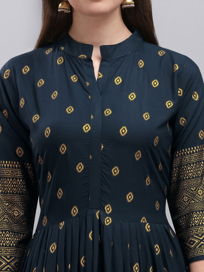 Manvi 1 Designer Latest Fancy Ethnic Wear Flair Rayon Printed Kurti Collection
