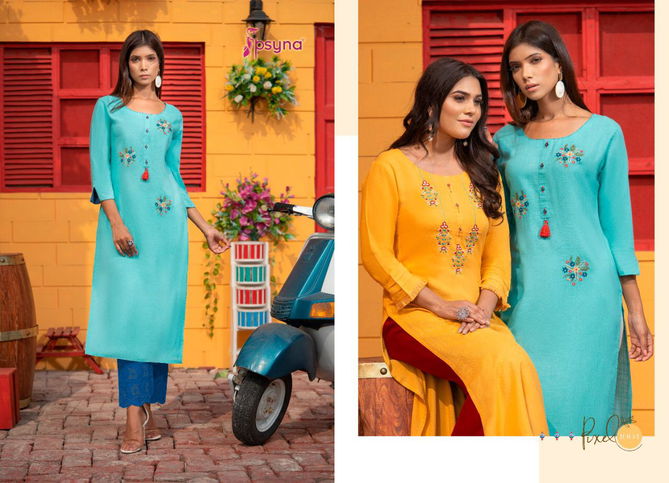 PSYNA PIXEL VOL-1 Latest Design Fancy Casual Wear Embroidery Kurtis with Handwork Rayon Collection