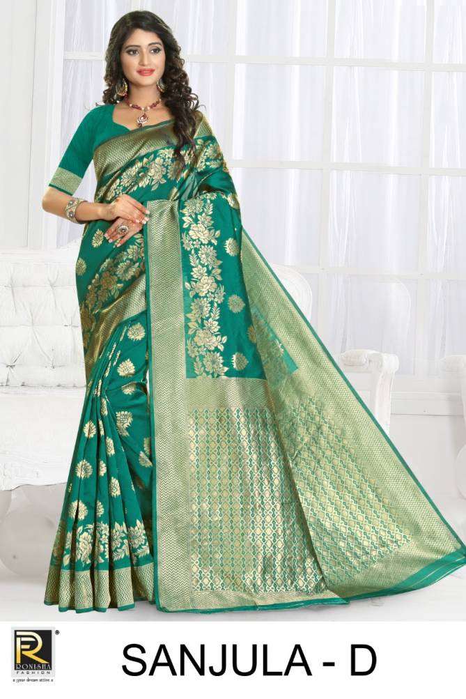 Ronisha Sanjula latest  Fancy Designer Festive Wear Heavy Silk Saree Collection
