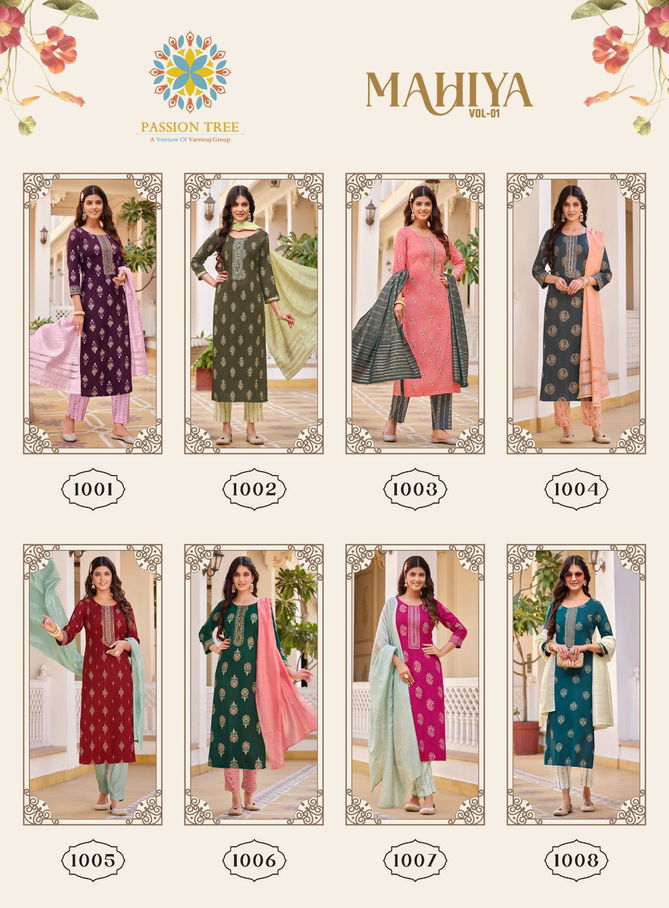 Mahiya Vol 1 By Passion Tree Straight Kurti With Bottom Dupatta