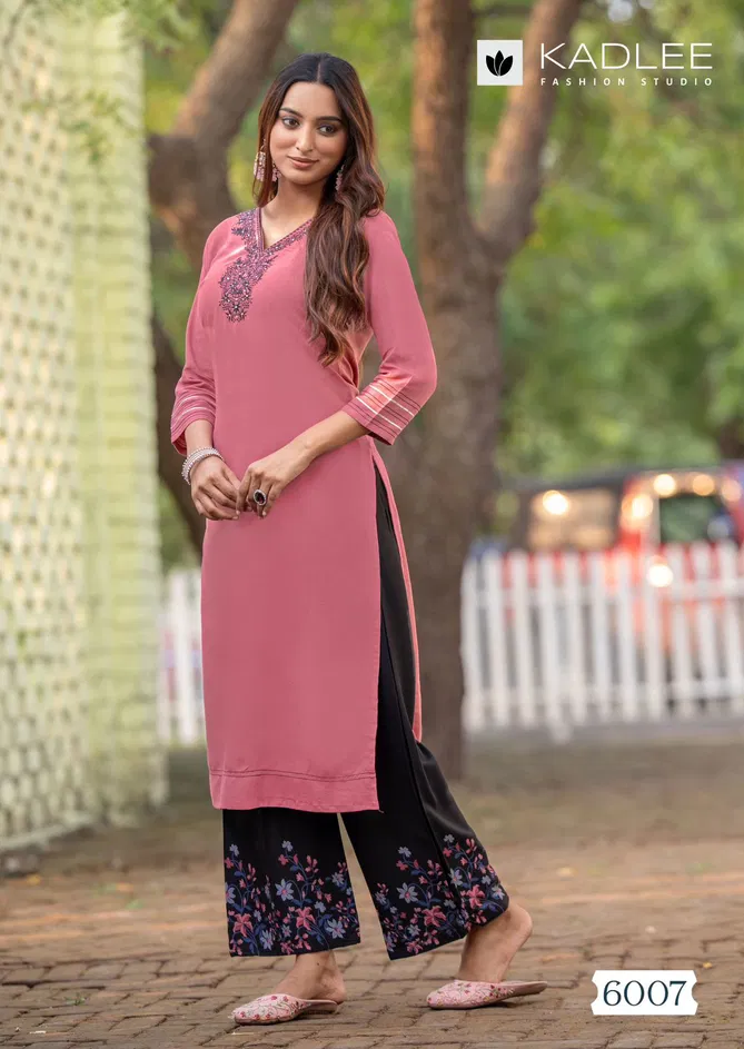 Kaveri Vol 2 By Kadlee Heavy Rayon Embroidery Kurti With Bottom Wholesale Online