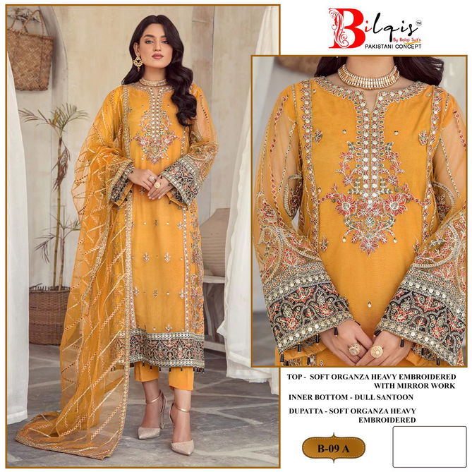 Dn B-09 By Bilqis Organza Pakistani Salwar Suits Wholesalers In Delhi