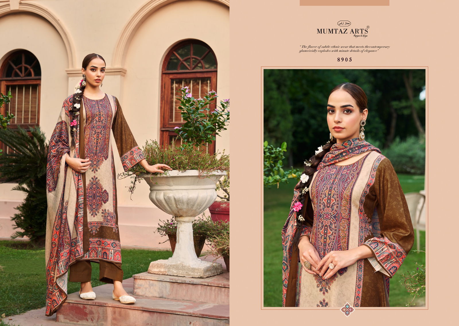 Shiringar By Mumtaz Pashmina Digital Printed Embroidery Dress Material Orders In India