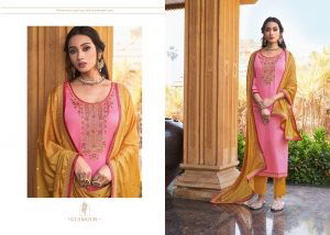 Triple Aaa Kundan Latest fancy Casual Wear Designer Exclusive Pure jam Silk Dress Material Collection
