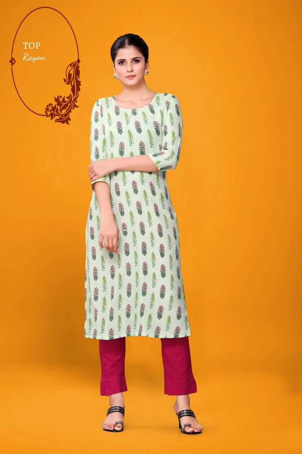 Latest Decent 2 Casual Wear Rayon Printed Kurti Collection