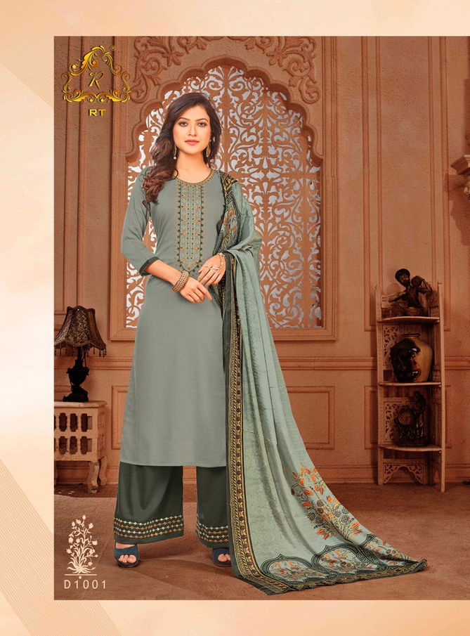 Surili Rijiya Latest Chinon Slub With Full Inner Casual Wear Readymade Plazzo Suit Collection