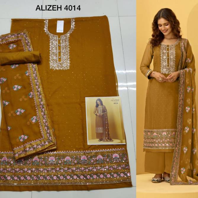 Alizeh Almora 4014 Function Wear Georgette Salwar Suits Exporters In India 
