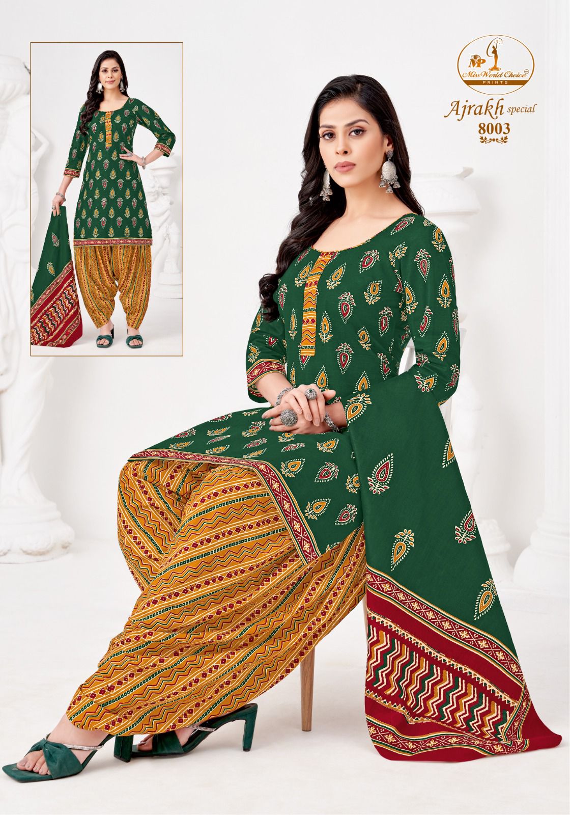 Ajrakh Vol 8 By Miss World Cotton Dress Material Wholesale Market 