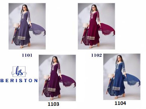 Beriston Bs Vol 11 Georgette Kurti Plazzo With Dupatta Readymade Suit Catalog